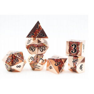 Mica Series 7 piece Metal Dice Set